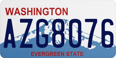 WA license plate AZG8076