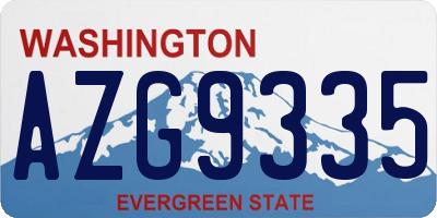 WA license plate AZG9335