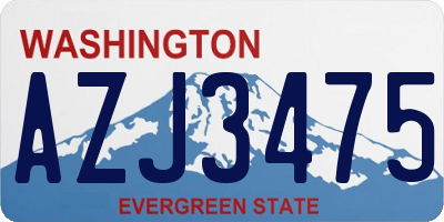 WA license plate AZJ3475