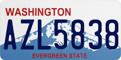 WA license plate AZL5838