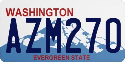 WA license plate AZM270