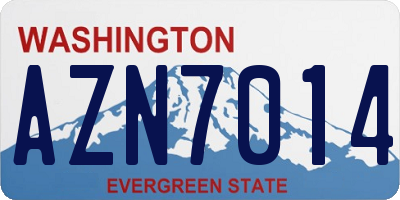 WA license plate AZN7014