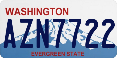 WA license plate AZN7722