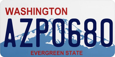 WA license plate AZP0680