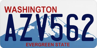 WA license plate AZV562