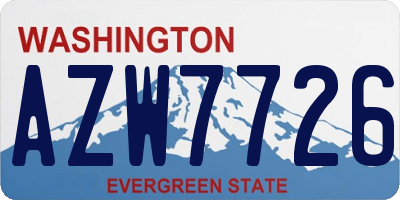 WA license plate AZW7726