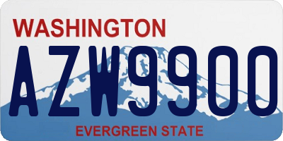 WA license plate AZW9900