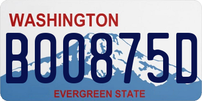 WA license plate B00875D