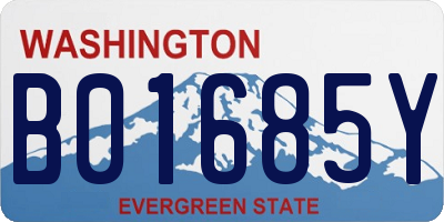 WA license plate B01685Y