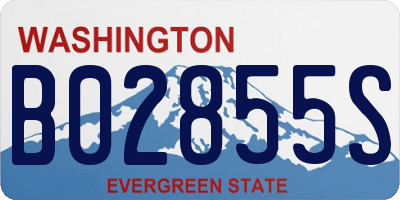 WA license plate B02855S