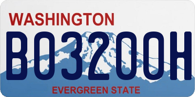 WA license plate B03200H