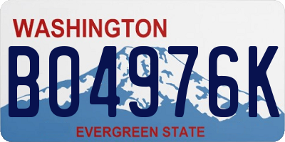 WA license plate B04976K