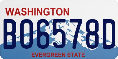 WA license plate B06578D