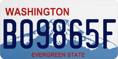 WA license plate B09865F