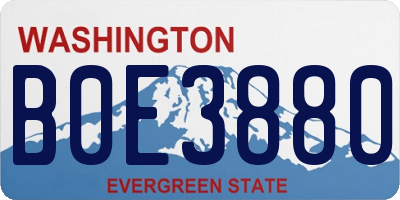 WA license plate B0E3880