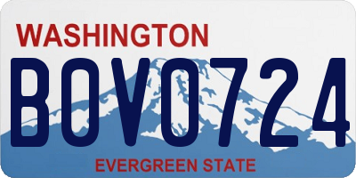 WA license plate B0V0724