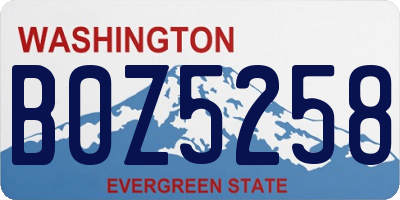 WA license plate B0Z5258