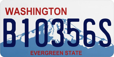 WA license plate B10356S