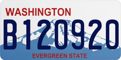 WA license plate B120920