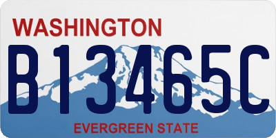 WA license plate B13465C