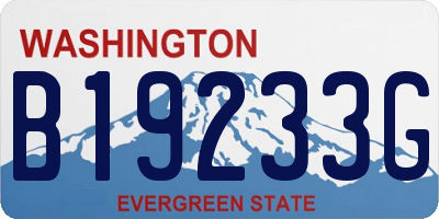 WA license plate B19233G