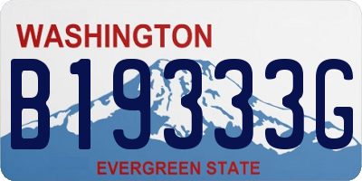 WA license plate B19333G