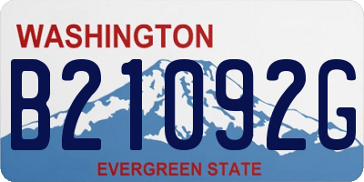 WA license plate B21092G