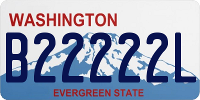 WA license plate B22222L