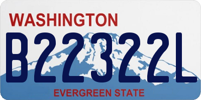 WA license plate B22322L