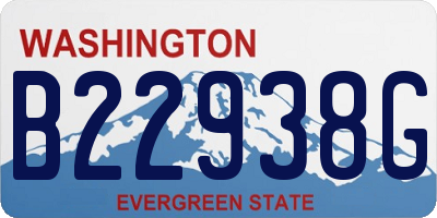 WA license plate B22938G