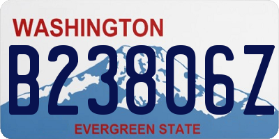 WA license plate B23806Z