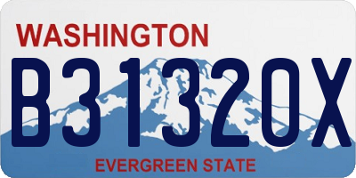 WA license plate B31320X