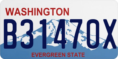 WA license plate B31470X