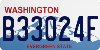 WA license plate B33024F