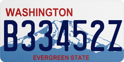 WA license plate B33452Z