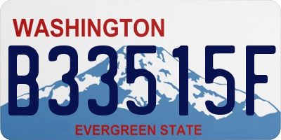 WA license plate B33515F