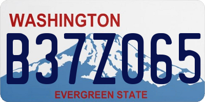 WA license plate B37Z065