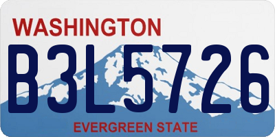 WA license plate B3L5726