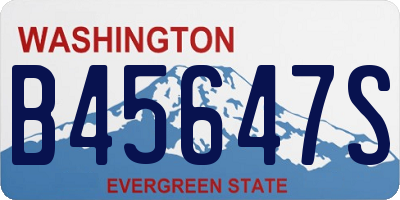 WA license plate B45647S