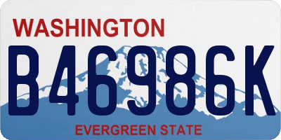 WA license plate B46986K