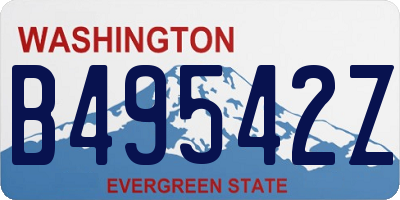 WA license plate B49542Z