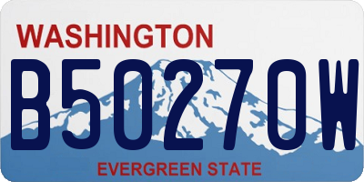 WA license plate B50270W