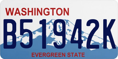 WA license plate B51942K