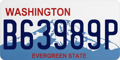 WA license plate B63989P