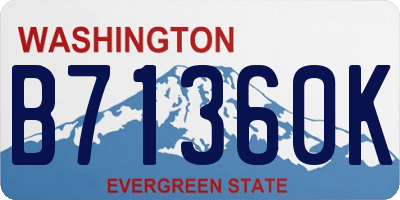 WA license plate B71360K