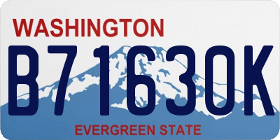 WA license plate B71630K