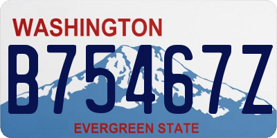 WA license plate B75467Z