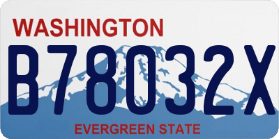 WA license plate B78032X