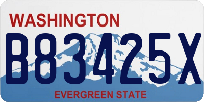 WA license plate B83425X