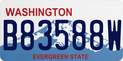 WA license plate B83588W